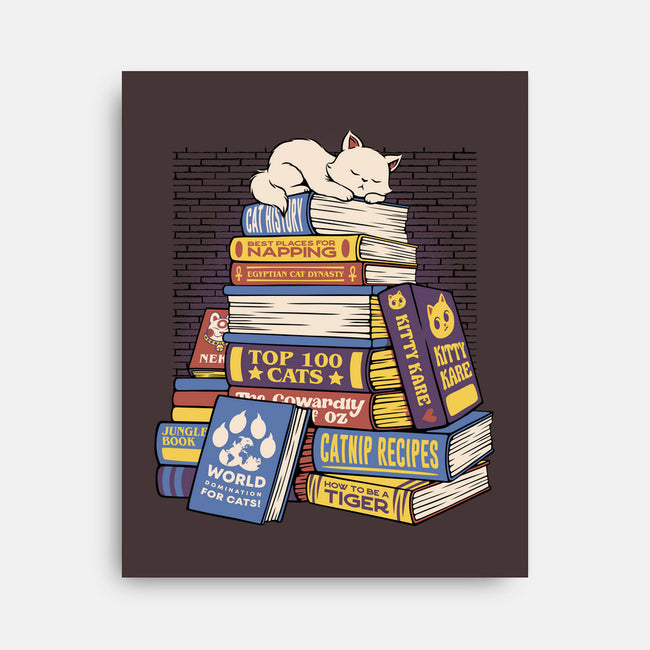 Cat Books Feline Library-None-Stretched-Canvas-tobefonseca