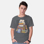 Cat Books Feline Library-Mens-Basic-Tee-tobefonseca