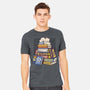 Cat Books Feline Library-Mens-Heavyweight-Tee-tobefonseca