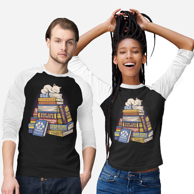 Cat Books Feline Library-Unisex-Baseball-Tee-tobefonseca