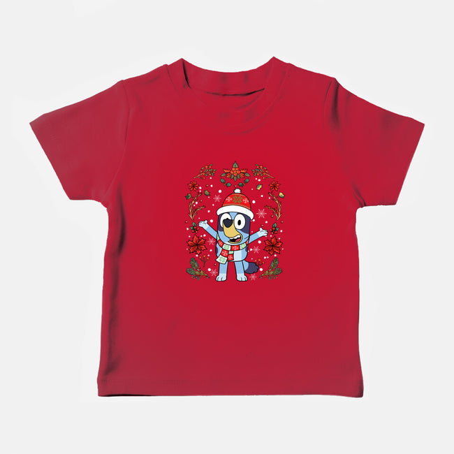 Christmas Heeler-Baby-Basic-Tee-JamesQJO