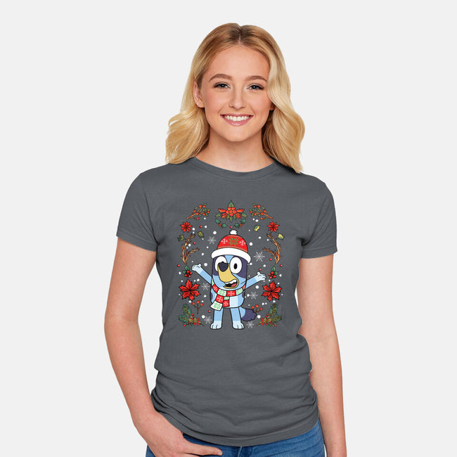 Christmas Heeler-Womens-Fitted-Tee-JamesQJO