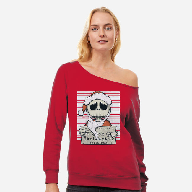 Christmas Dept-Womens-Off Shoulder-Sweatshirt-Claudia