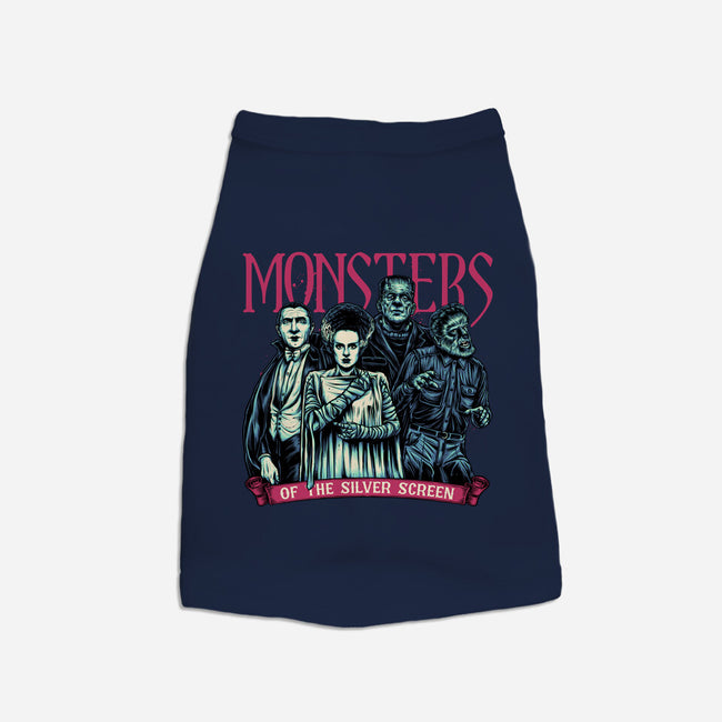 Monsters Of The Silver Screen-Dog-Basic-Pet Tank-momma_gorilla