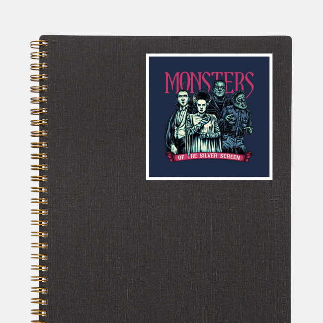 Monsters Of The Silver Screen-None-Glossy-Sticker-momma_gorilla