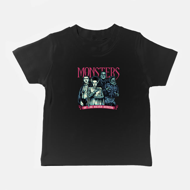 Monsters Of The Silver Screen-Baby-Basic-Tee-momma_gorilla