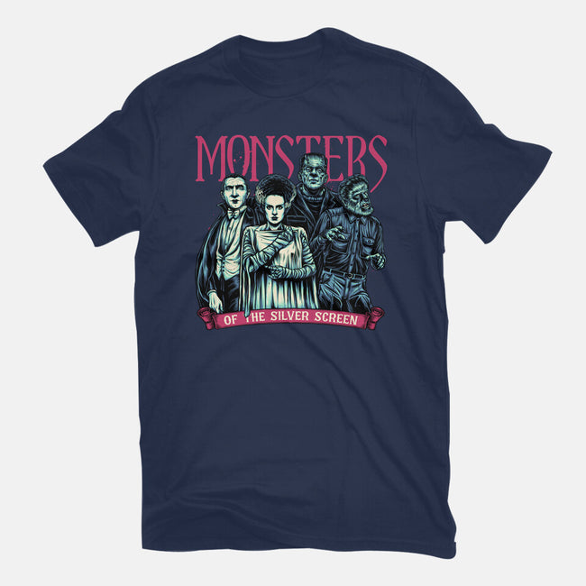 Monsters Of The Silver Screen-Unisex-Basic-Tee-momma_gorilla