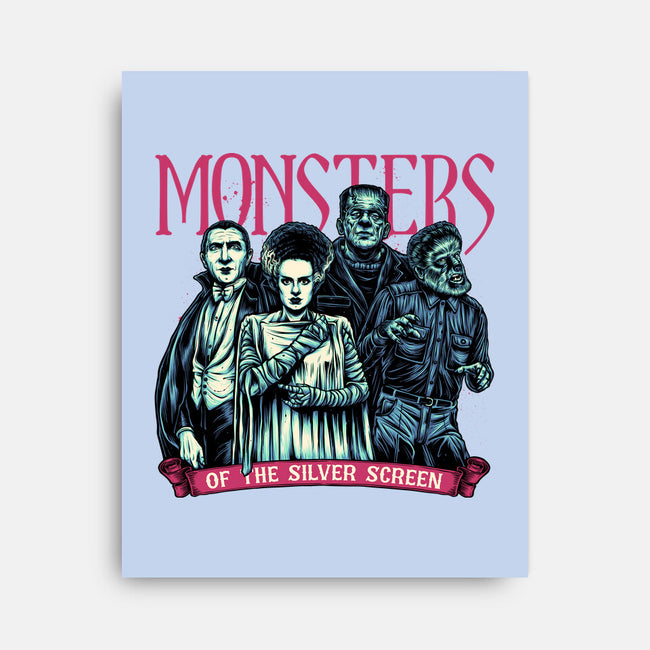 Monsters Of The Silver Screen-None-Stretched-Canvas-momma_gorilla