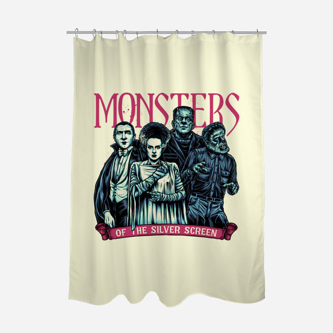 Monsters Of The Silver Screen-None-Polyester-Shower Curtain-momma_gorilla