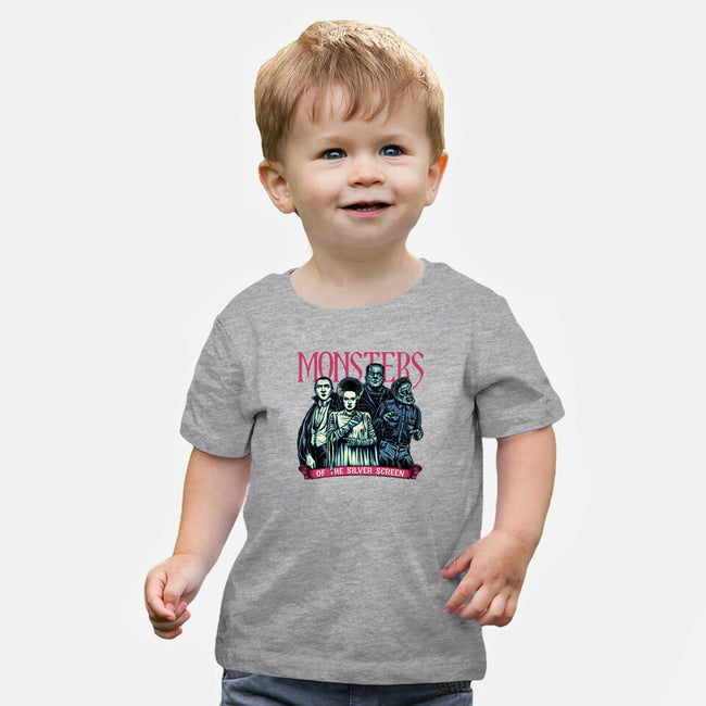 Monsters Of The Silver Screen-Baby-Basic-Tee-momma_gorilla