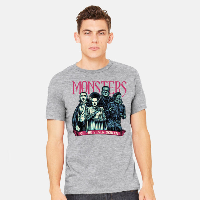 Monsters Of The Silver Screen-Mens-Heavyweight-Tee-momma_gorilla