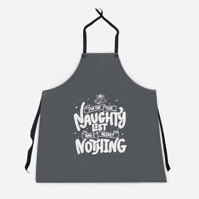 On The Naughty List And I Regret Nothing-Unisex-Kitchen-Apron-tobefonseca