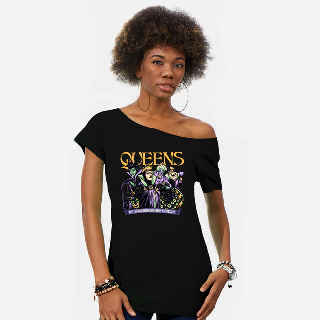 The Queens-Womens-Off Shoulder-Tee-momma_gorilla