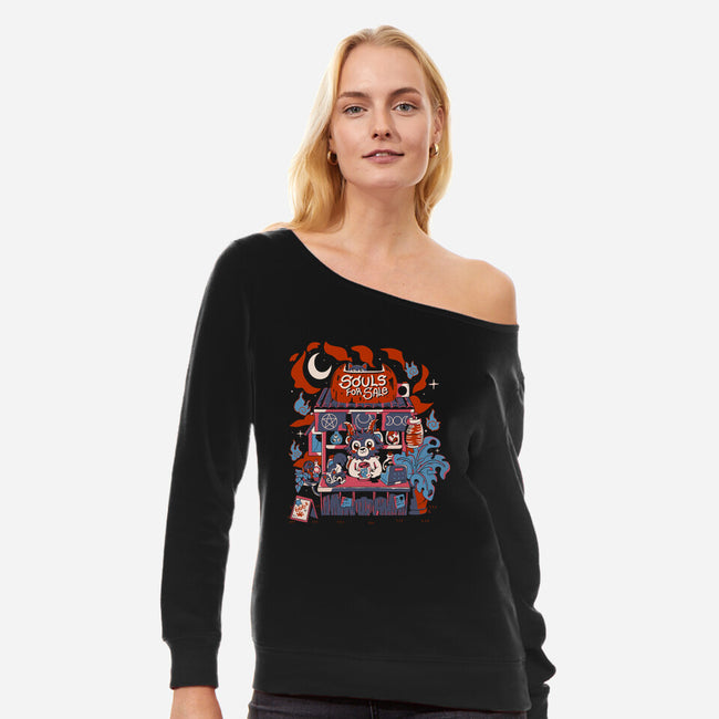 Souls For Sale-Womens-Off Shoulder-Sweatshirt-Nerd Universe