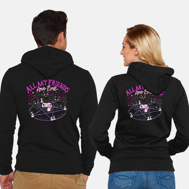 All My Friends Are Evil-Unisex-Zip-Up-Sweatshirt-Nerd Universe