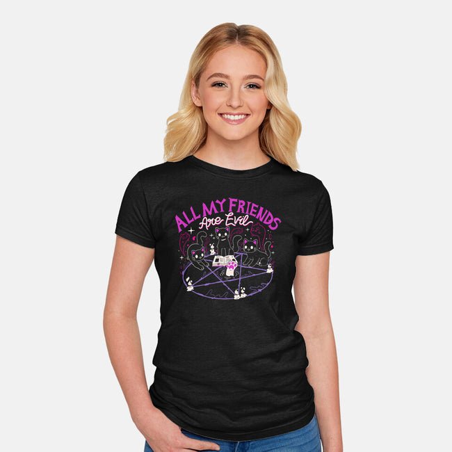 All My Friends Are Evil-Womens-Fitted-Tee-Nerd Universe