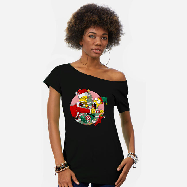 Not Santa's Helper-Womens-Off Shoulder-Tee-MarianoSan