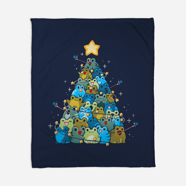 Froggy Christmas-None-Fleece-Blanket-Vallina84