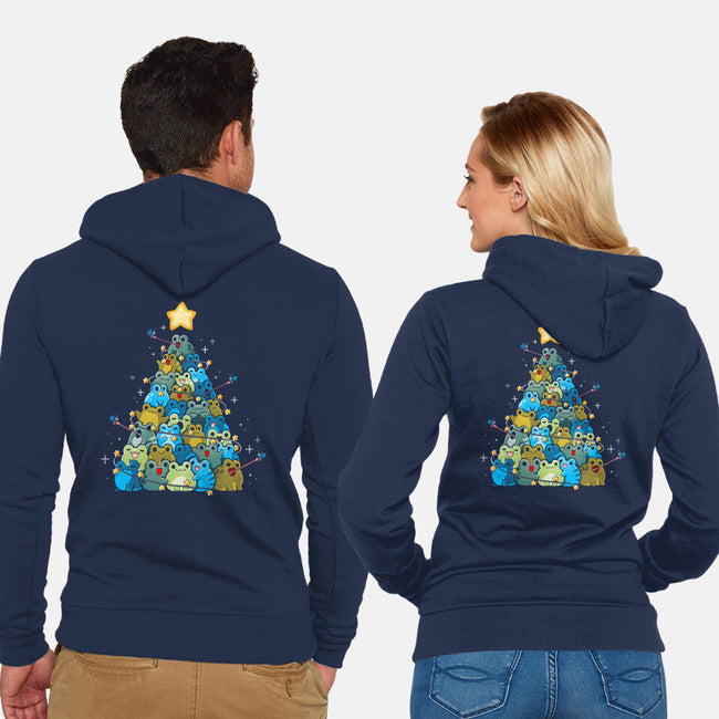 Froggy Christmas-Unisex-Zip-Up-Sweatshirt-Vallina84