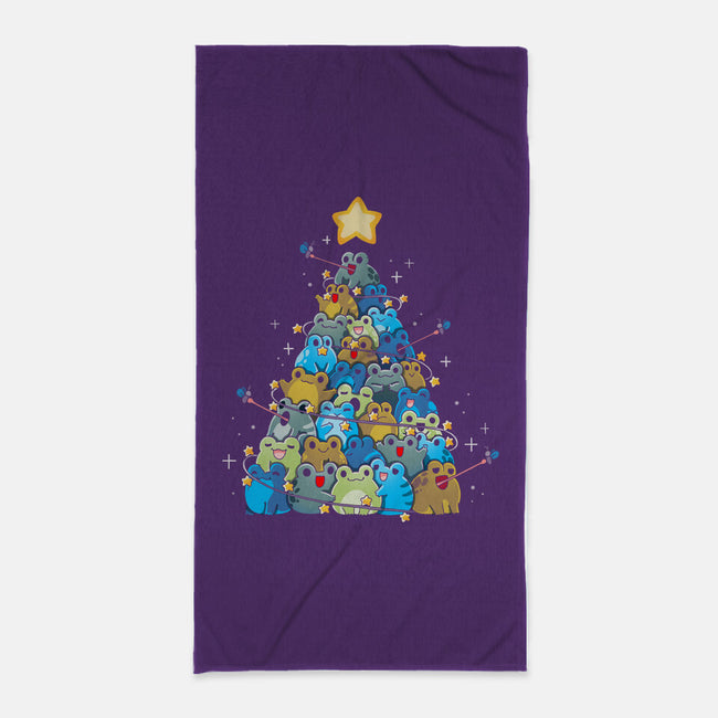 Froggy Christmas-None-Beach-Towel-Vallina84