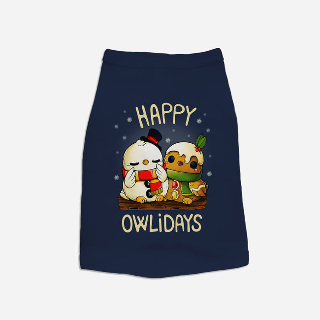 Happy Owlidays-Cat-Basic-Pet Tank-Vallina84