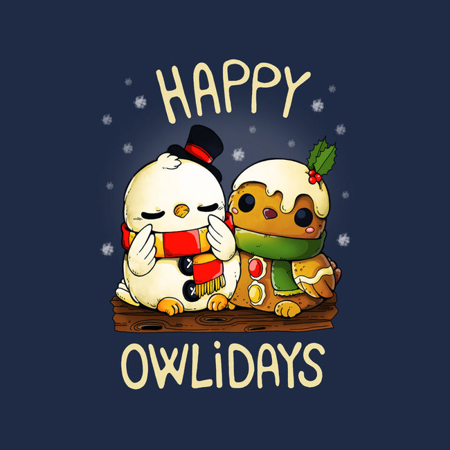 Happy Owlidays-Womens-Basic-Tee-Vallina84