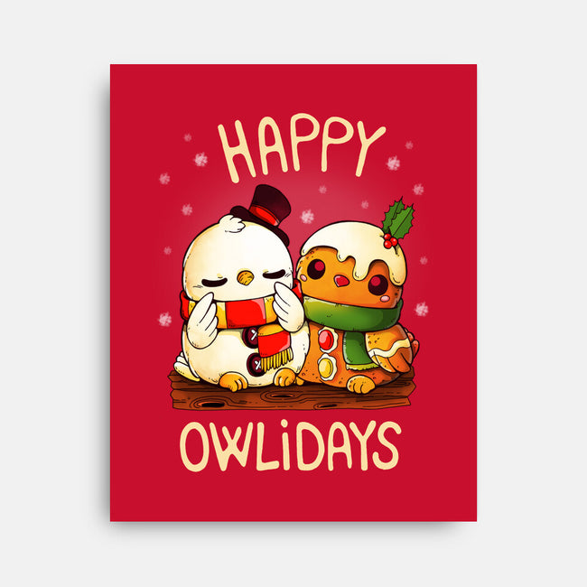 Happy Owlidays-None-Stretched-Canvas-Vallina84