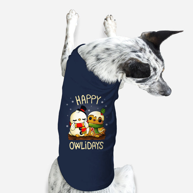 Happy Owlidays-Dog-Basic-Pet Tank-Vallina84