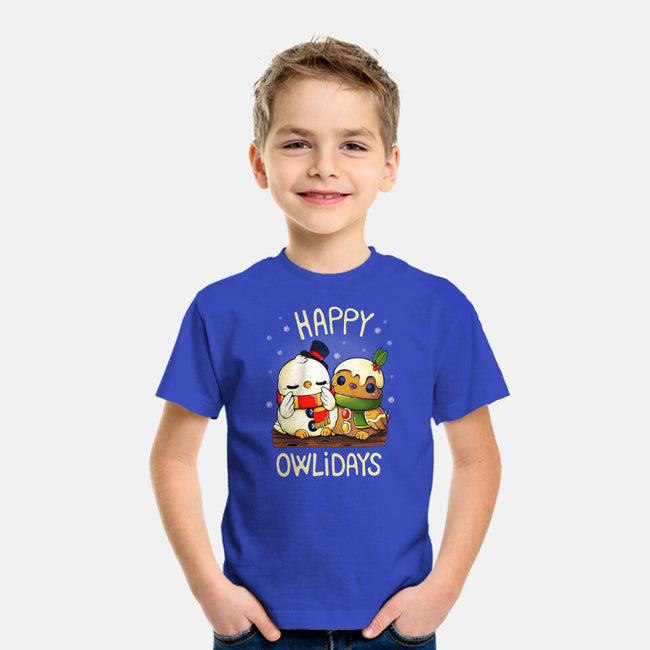 Happy Owlidays-Youth-Basic-Tee-Vallina84