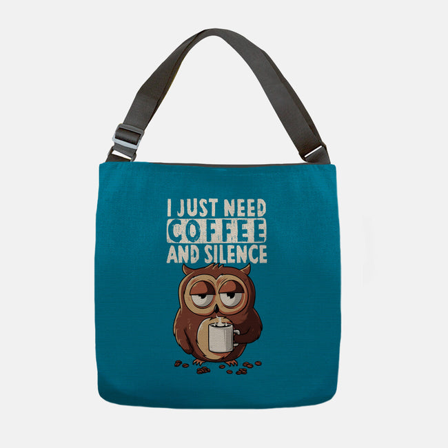 Coffee And Silence-None-Adjustable Tote-Bag-ducfrench