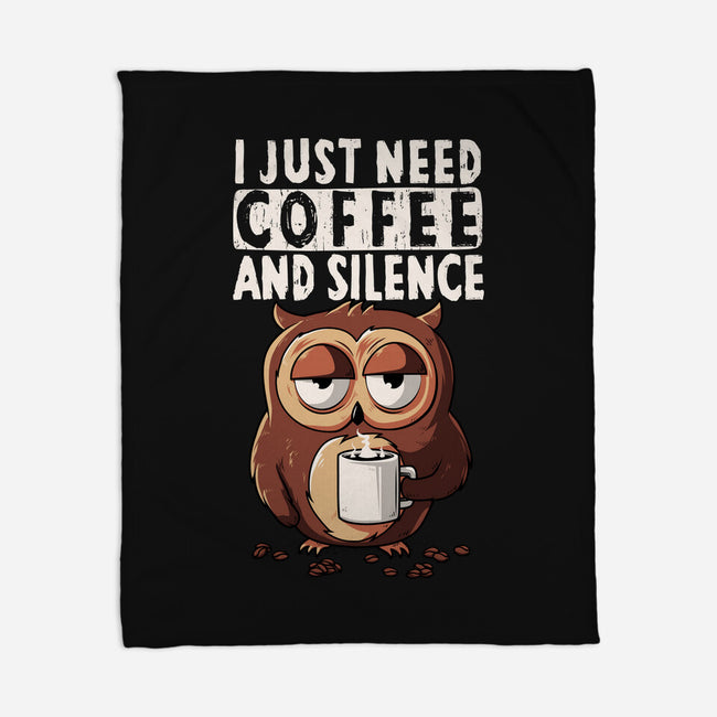 Coffee And Silence-None-Fleece-Blanket-ducfrench