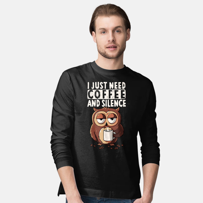 Coffee And Silence-Mens-Long Sleeved-Tee-ducfrench