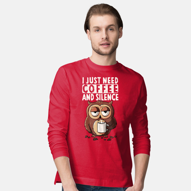 Coffee And Silence-Mens-Long Sleeved-Tee-ducfrench