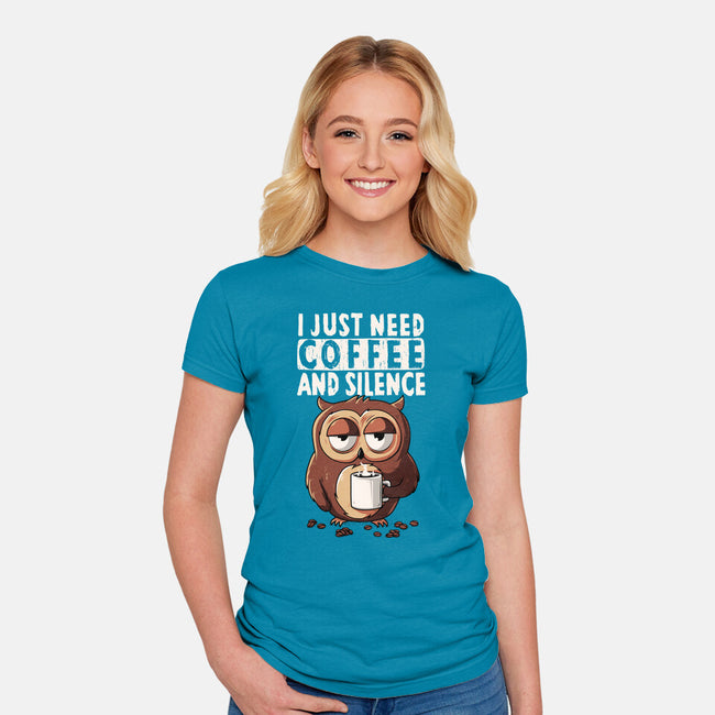 Coffee And Silence-Womens-Fitted-Tee-ducfrench