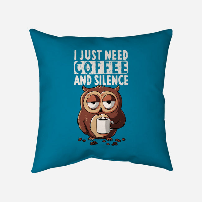 Coffee And Silence-None-Removable Cover-Throw Pillow-ducfrench