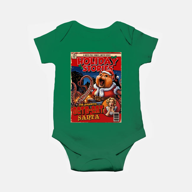 Gigantic Octo-Cat Santa-Baby-Basic-Onesie-daobiwan