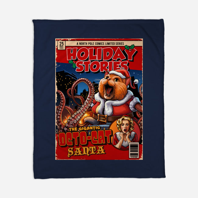 Gigantic Octo-Cat Santa-None-Fleece-Blanket-daobiwan