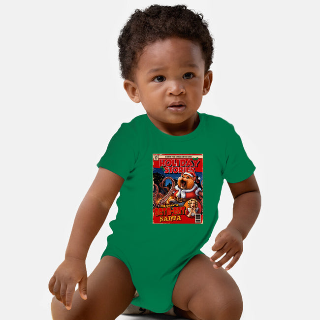 Gigantic Octo-Cat Santa-Baby-Basic-Onesie-daobiwan