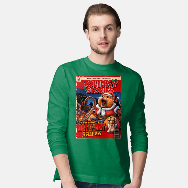 Gigantic Octo-Cat Santa-Mens-Long Sleeved-Tee-daobiwan