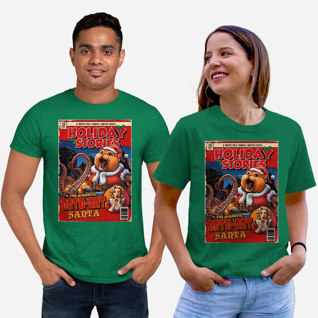 Gigantic Octo-Cat Santa-Unisex-Basic-Tee-daobiwan