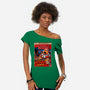 Gigantic Octo-Cat Santa-Womens-Off Shoulder-Tee-daobiwan