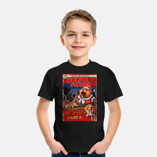 Gigantic Octo-Cat Santa-Youth-Basic-Tee-daobiwan