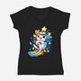 Christmas ALotl-Womens-V-Neck-Tee-Vallina84