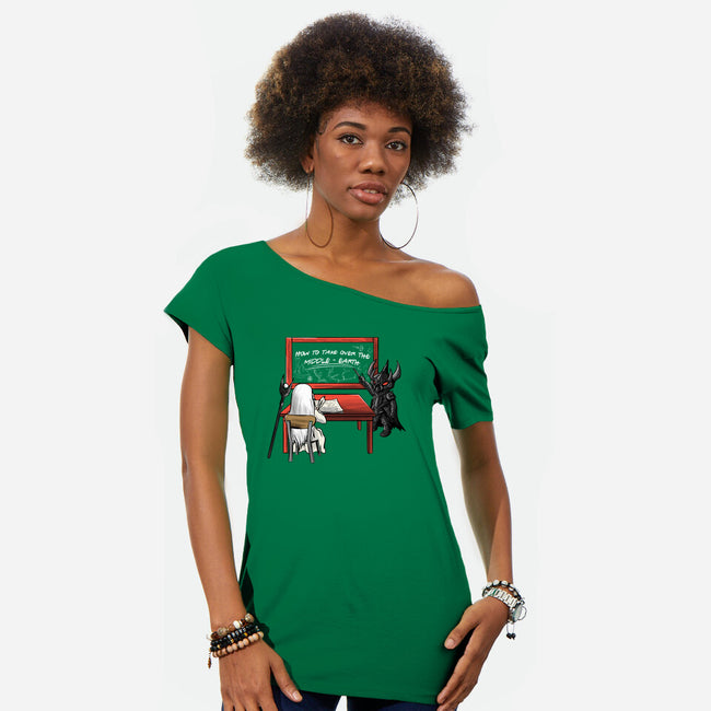 Take Over Middle Earth-Womens-Off Shoulder-Tee-fanfabio