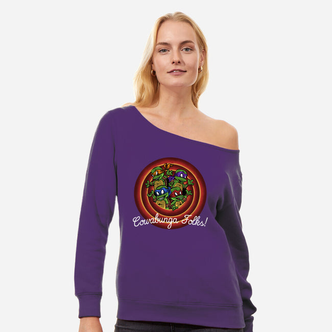 Cowabunga Folks-Womens-Off Shoulder-Sweatshirt-zascanauta