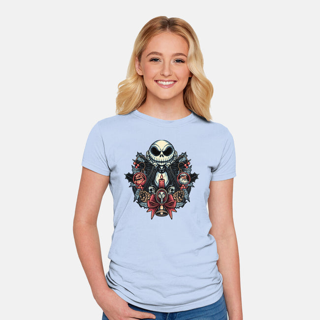 Christmas Jack-Womens-Fitted-Tee-momma_gorilla