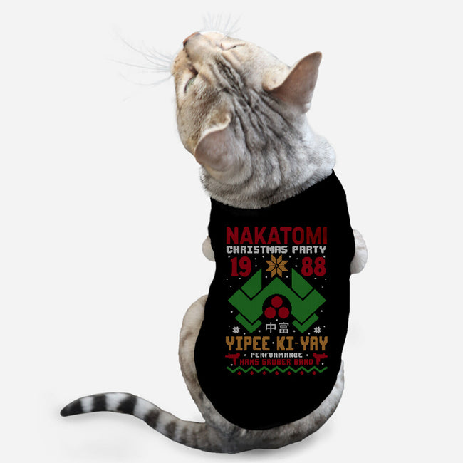 Nakatomi Christmas Party-Cat-Basic-Pet Tank-Tronyx79