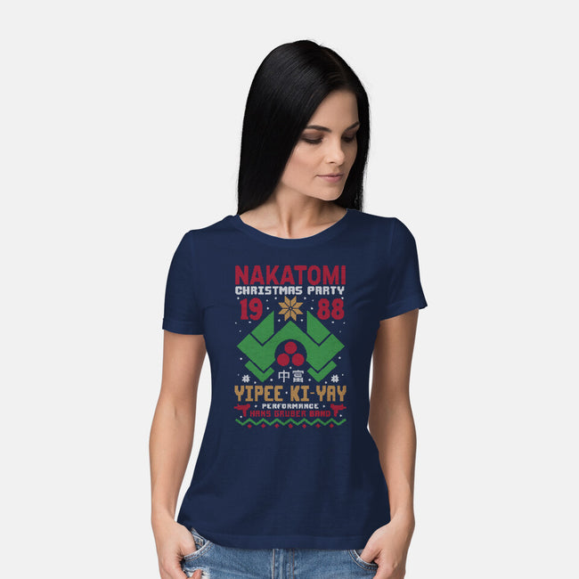 Nakatomi Christmas Party-Womens-Basic-Tee-Tronyx79