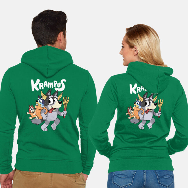 Krampus Bluey-Unisex-Zip-Up-Sweatshirt-Nemons