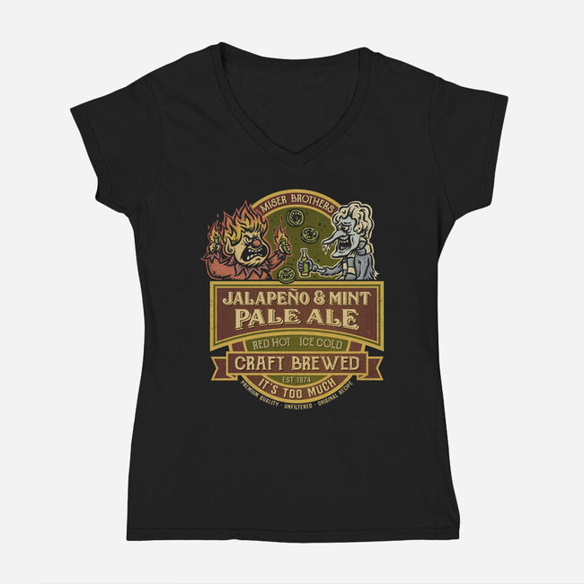 Miser Brothers Jalapeno And Mint Ale-Womens-V-Neck-Tee-kg07